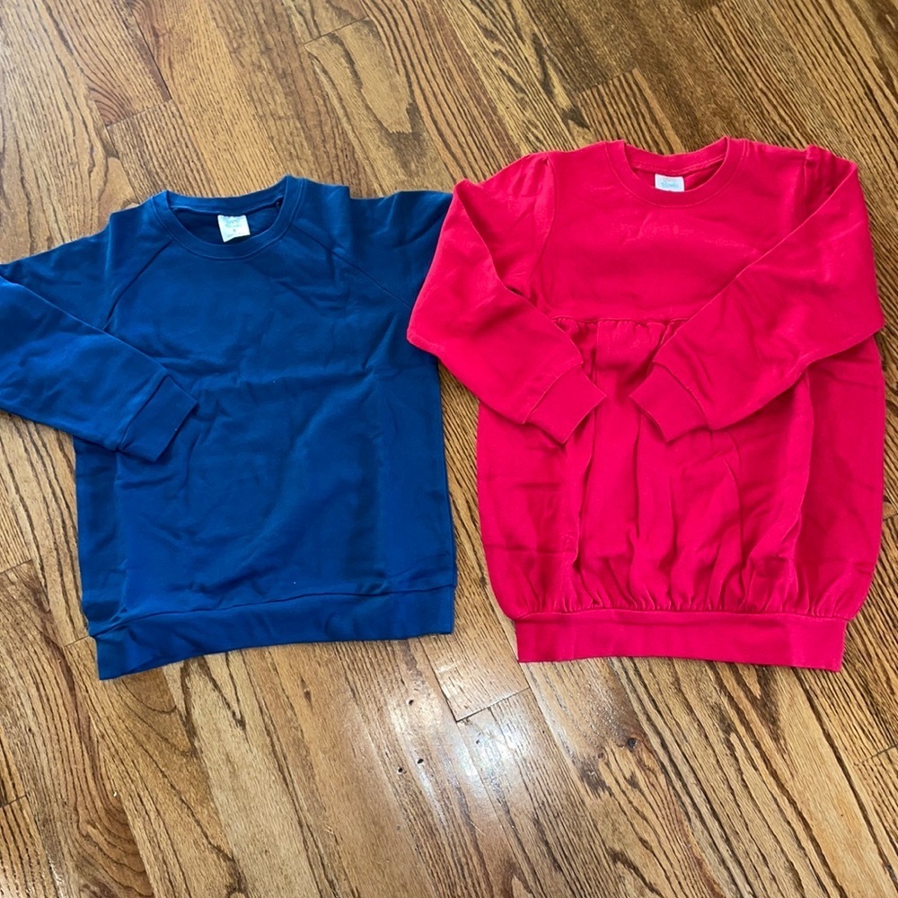 Set of navy and red girls sweatshirts size 8 new!
